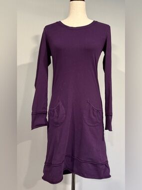 Athleta Deep Purple Long-Sleeve Pocket Dress